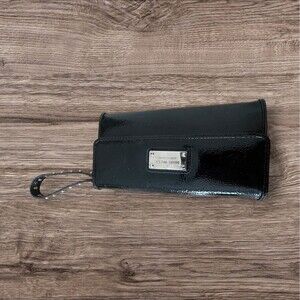 Nine West Wallet  Long Snap Closed Black Shiny NWOT
